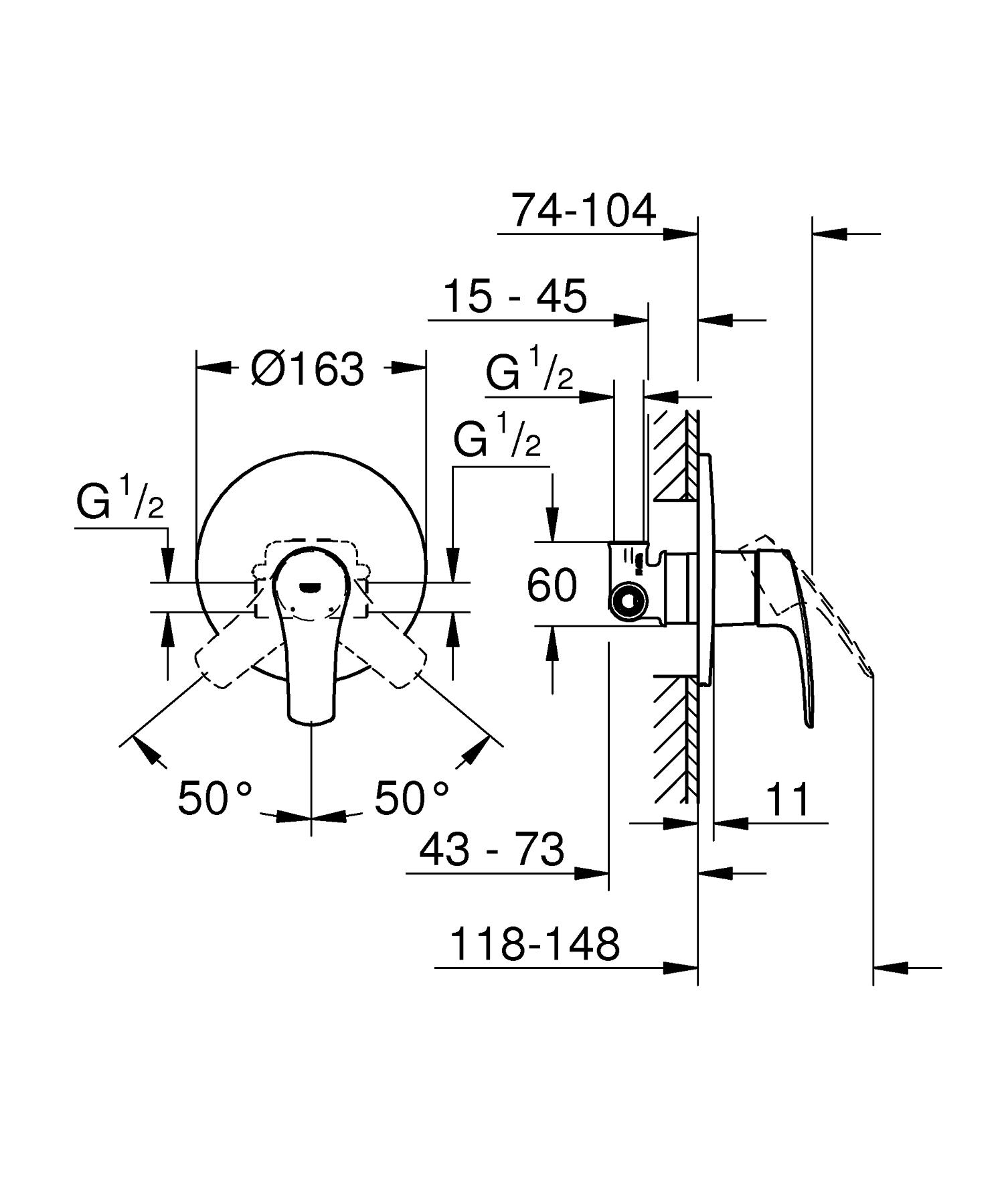 Змішувач прихованого монтажу Grohe Eurosmart для 1 споживача (33556003) - фото 2