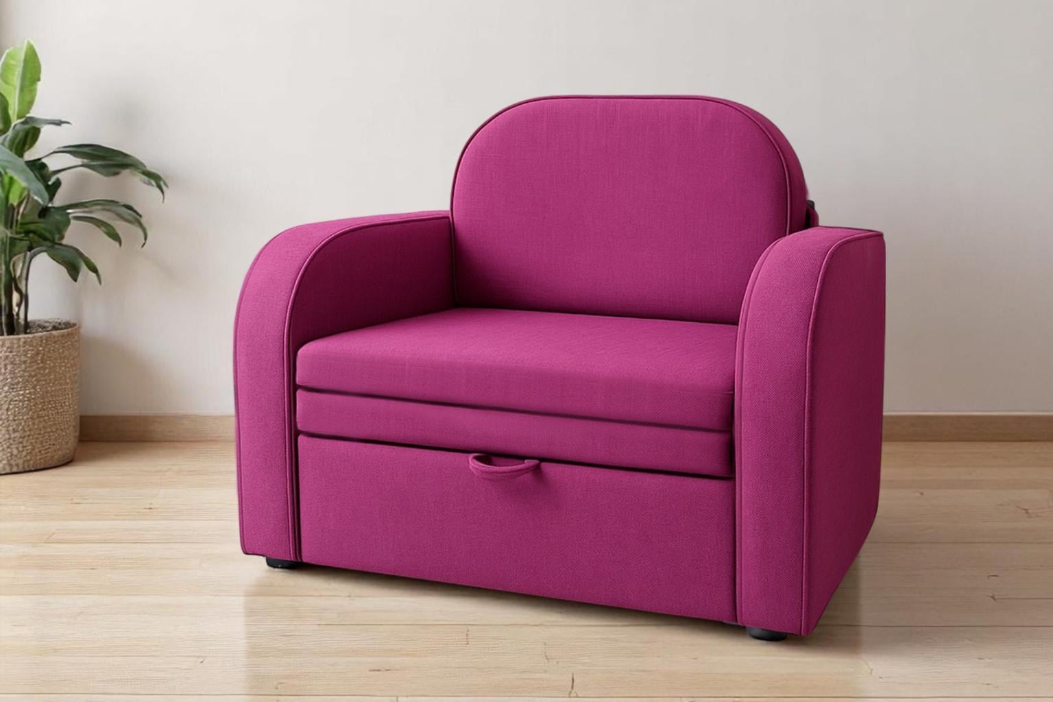 Диван-кресло мягкий раскладной Tobi Sho Дрим рогожка Bahama 1140х850х730 мм 23/Ягодный