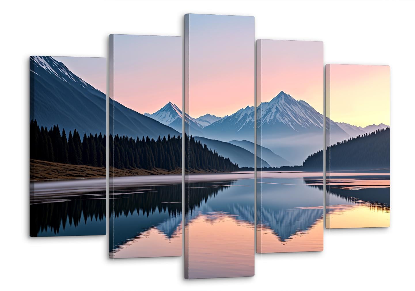 Картина модульная MAKO вечерняя гармония горного озера 80x125 см (MK50523)