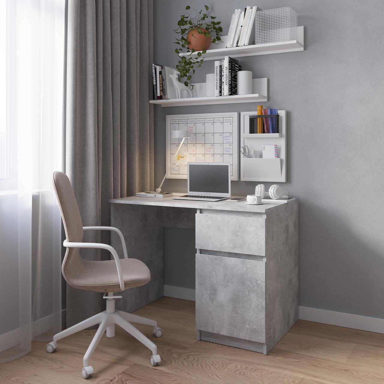 Стол компьютерный с тумбой Вайс R-18 1000х600х755 мм Бетон (30475403) - фото 1 Стол компьютерный с тумбой Вайс R-18 1000х600х755 мм Бетон (30475403) - фото 1