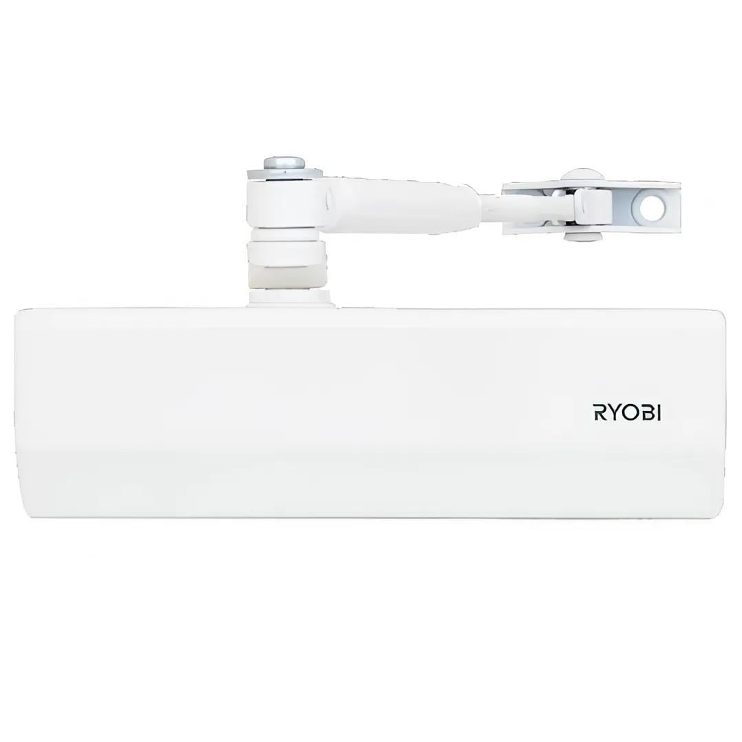 Дверной дотягатель автоматический RYOBI D-1554 для межкомнатных и входных дверей с регулировкой скорости закрывания Glossy White (99-00012865)