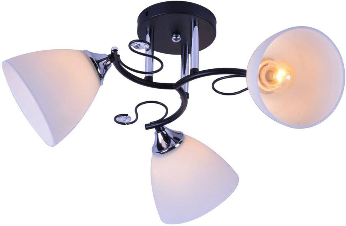 Люстра потолочная Light House SRS-20711/3 плафон белый Черный/Хром