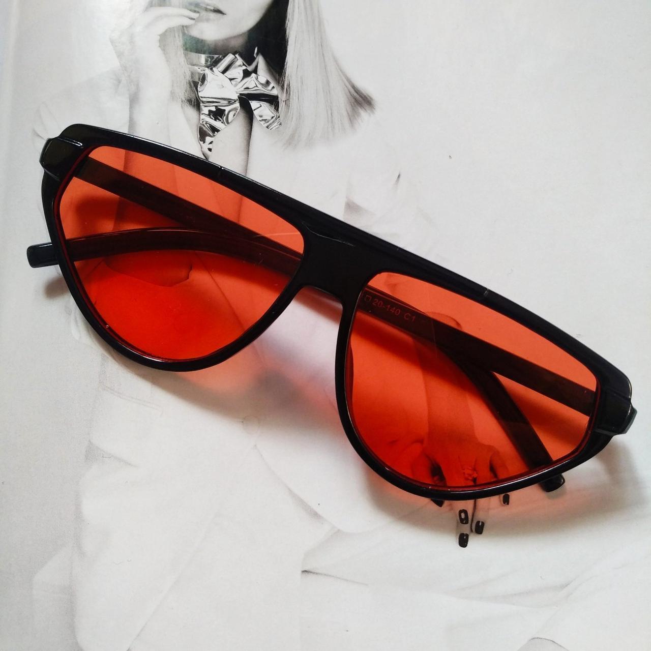 Солнцезащитные очки в стиле авиаторы Черный с оранжевым