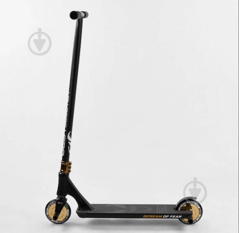 Самокат трюковый Best Scooter "SIMBIOTE" HIC-система, ПЕГИ, алюминиевый диск и дека Black/Gold (102307) - фото 8