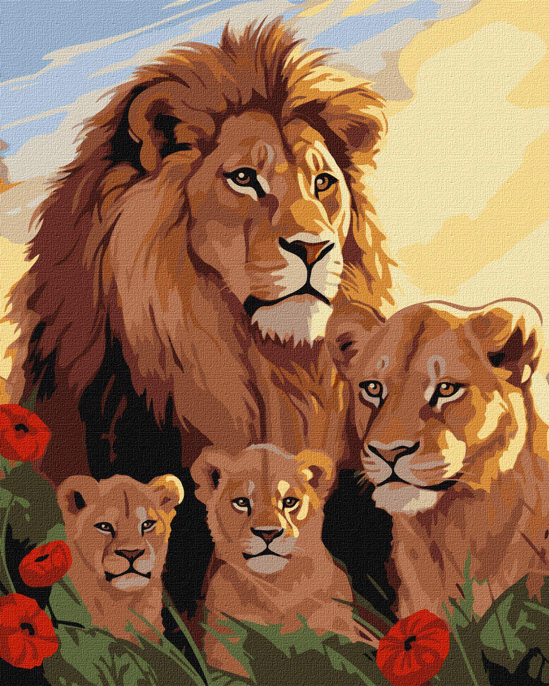 Картина за номерами Ідейка Сімейство левів 40x50 см (Id-KHO6575)
