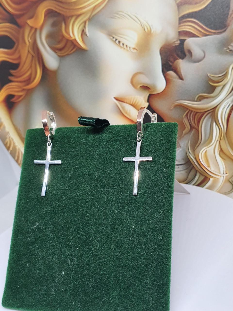 Срібні сережки Хрестики з вставкою золота 925/375 проба (26943916) - фото 13 Срібні сережки Хрестики з вставкою золота 925/375 проба (26943916) - фото 13