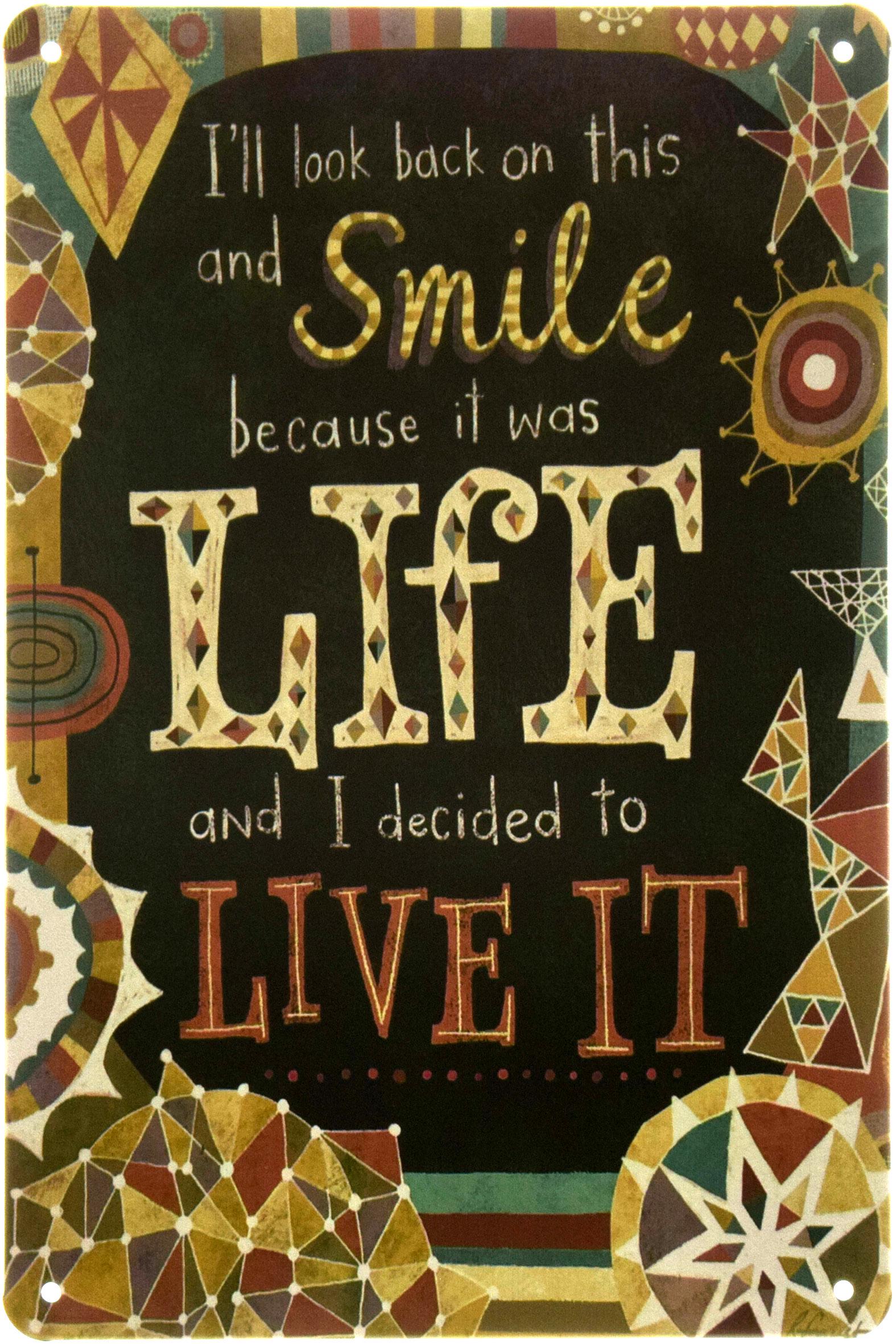 Табличка металева Я Озирнуся На Це І Посміхнувся/I'll Look Back On This And Smile 20x30 см