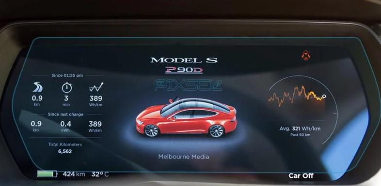 Стекло защитное Pixsel гибридный глянец на приборную панель Tesla Model S 11,8“ 2016