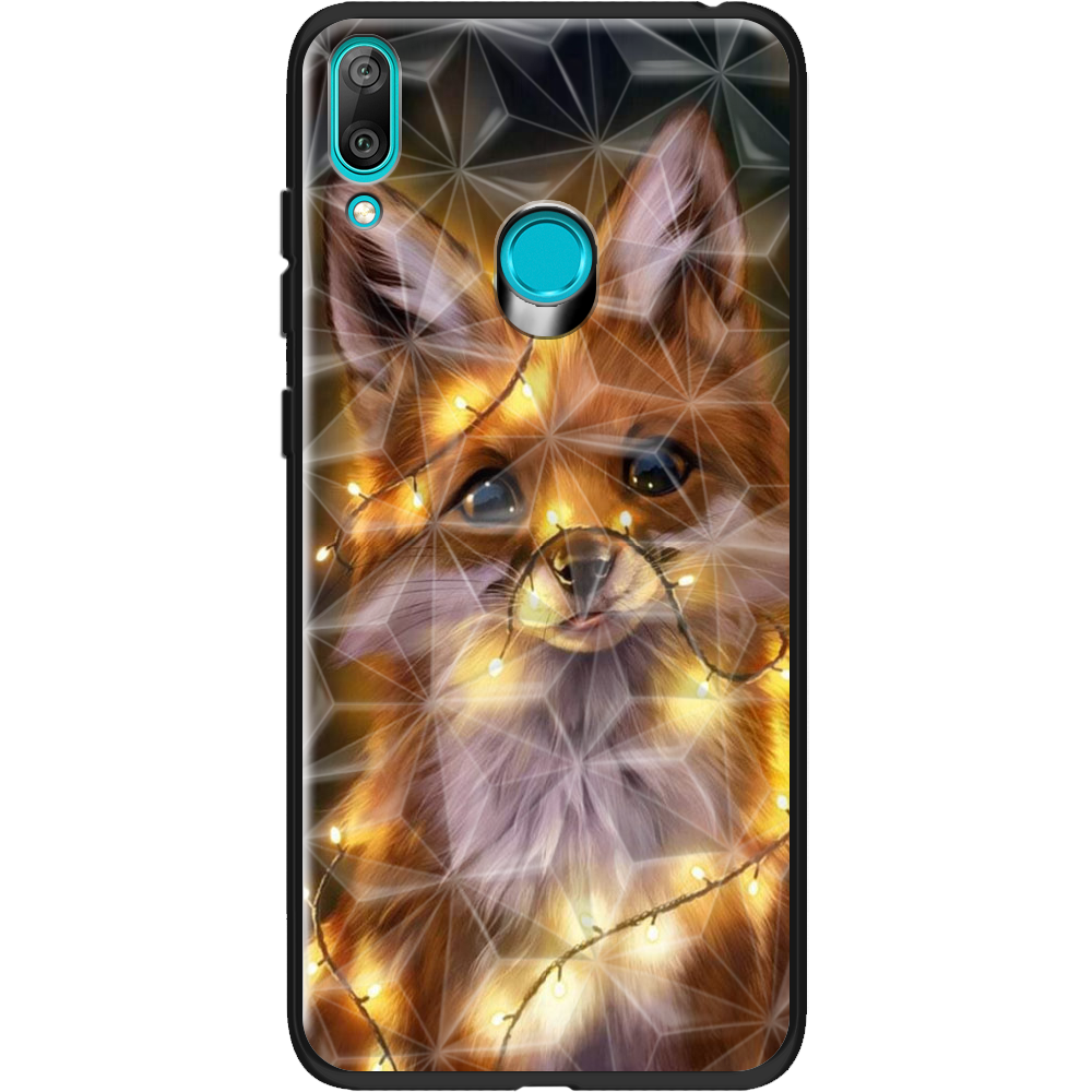Чехол Boxface Huawei Y7 2019 Рождественская лиса Черный силикон с призмой (36044-up2399-37853)