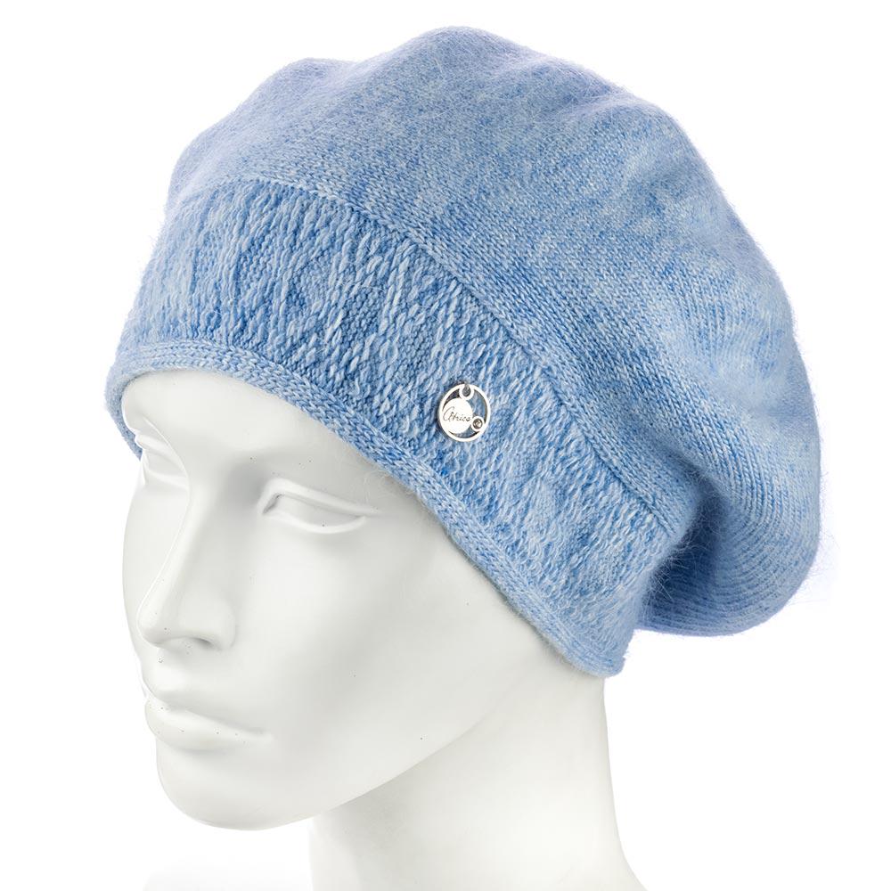 Берет женский зимний Atrics WH913 двойной ангоровый Голубой