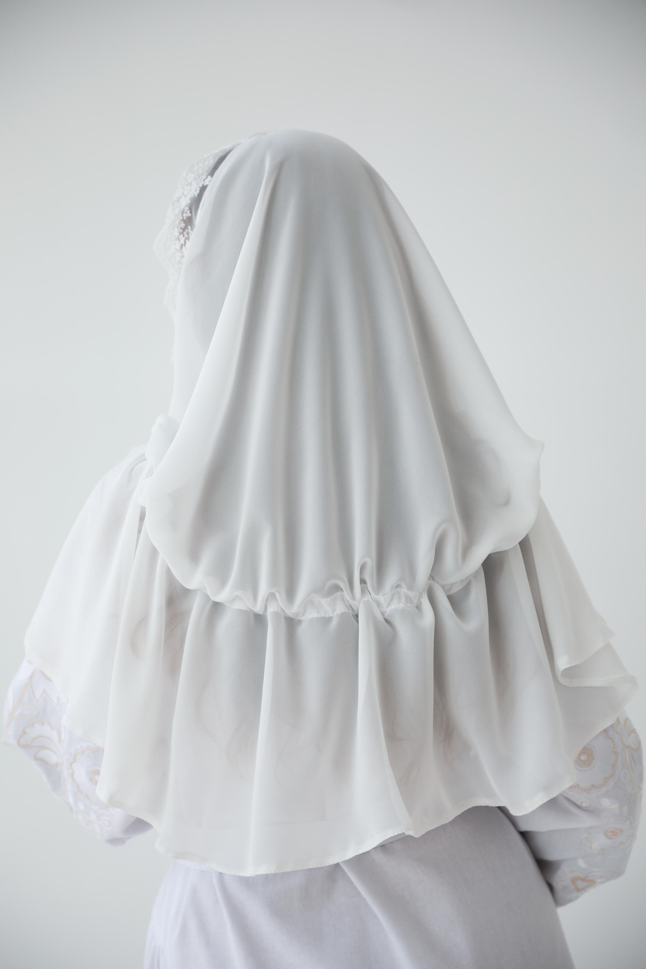 Палантин для храму на голову Білий (п028) - фото 6 Палантин для храму на голову Білий (п028) - фото 6