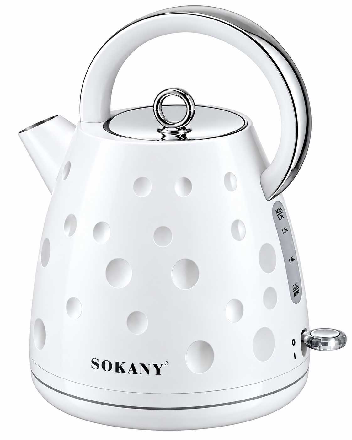 Чайник электрический Sokany SK-1033 1,7 л 2200 Вт дисковый поворотная база 360° Белый (500376)