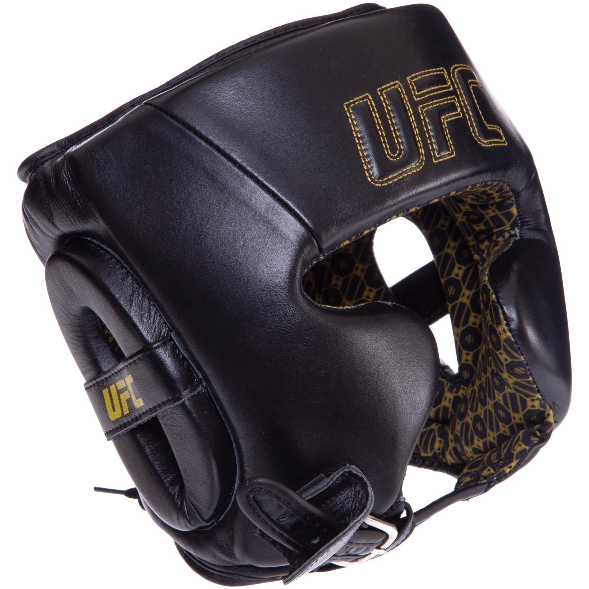 Шлем боксерский в мексиканском стиле UFC PRO Prem Lace Up кожаный S-M Черный (UHK-75054)