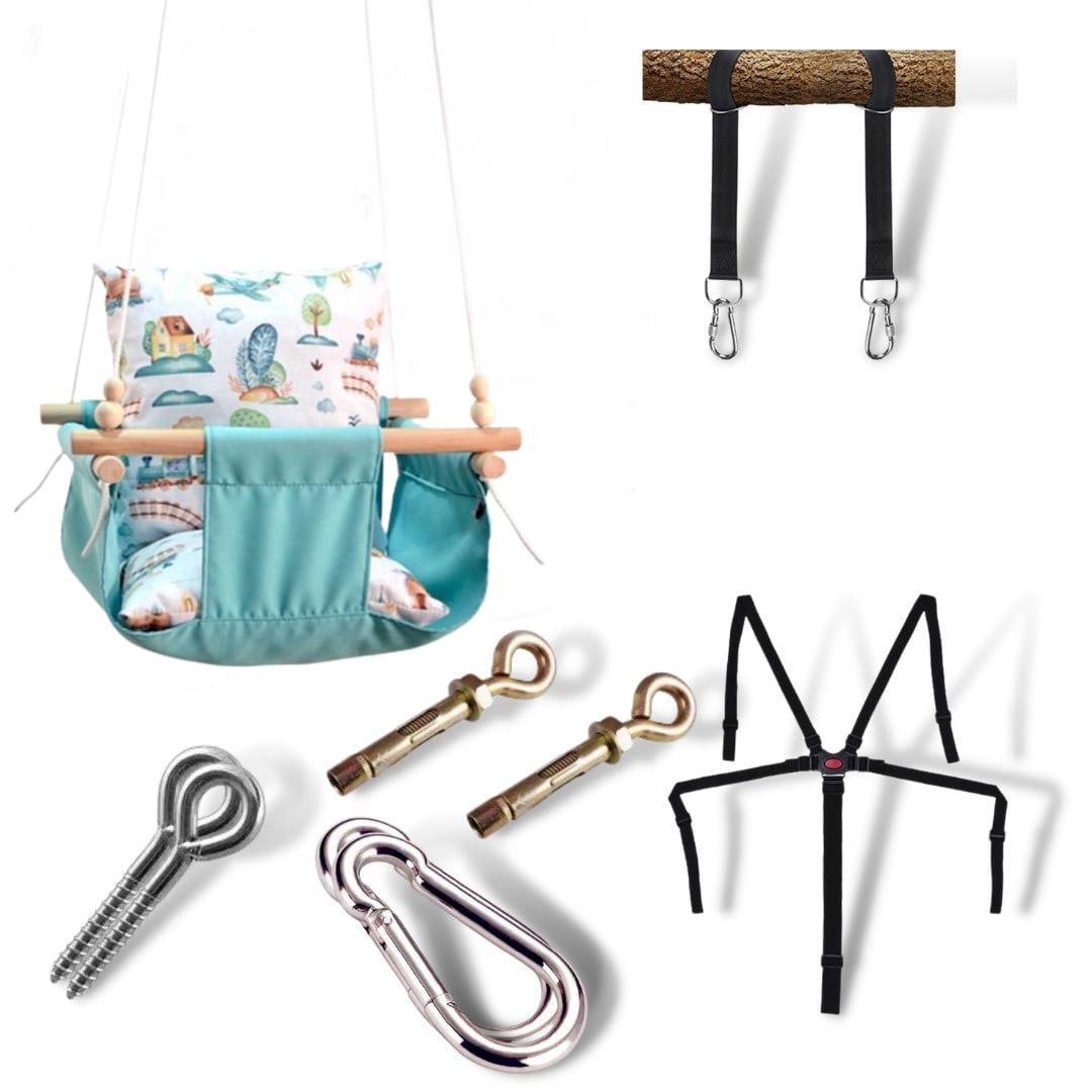 Детская качеля Infancy Паровозики Мятный (9671356)