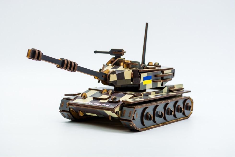 Пазл із дерева механічний PuzzleOK 3D Танк 162 деталі - фото 2