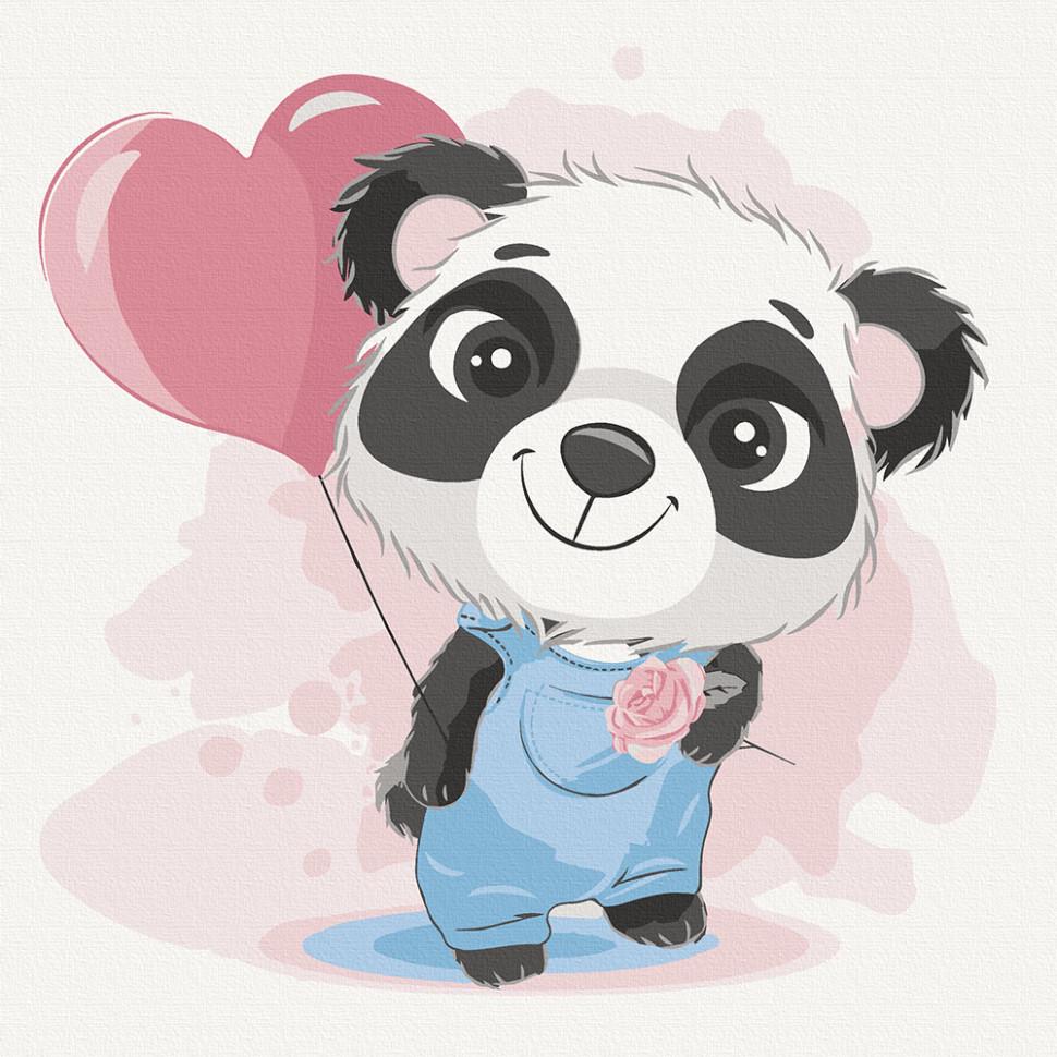 Картина по номерам ART CRAFT Панда с шариком 30x30 см без коробки (ACR-15534-AC)