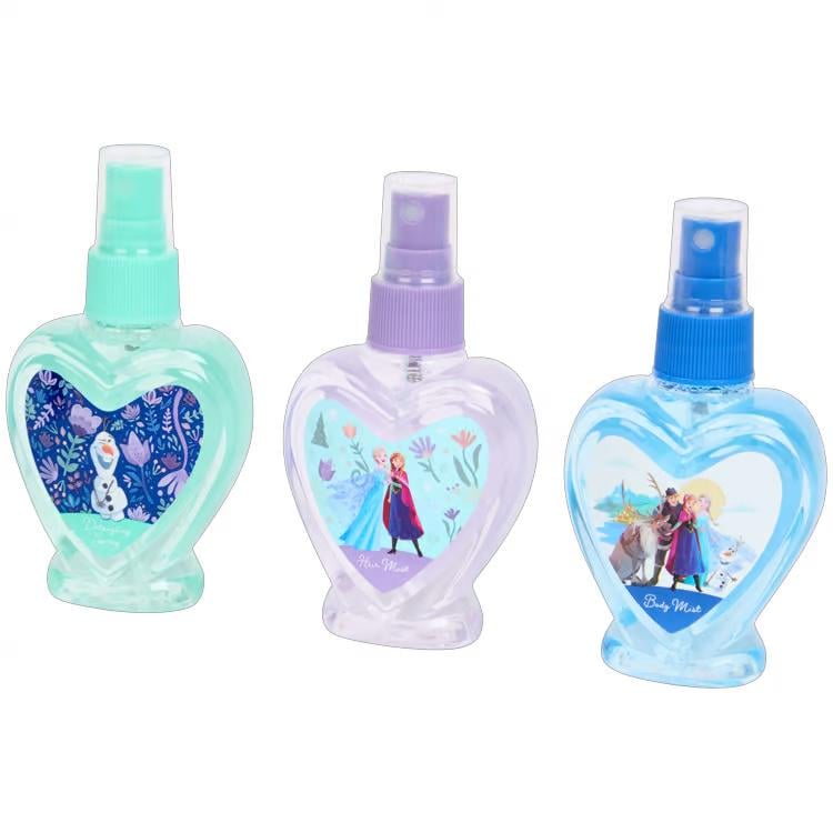 Набор парфюмированной воды Frozen для девочек три флакона в форме сердца по 35 мл
