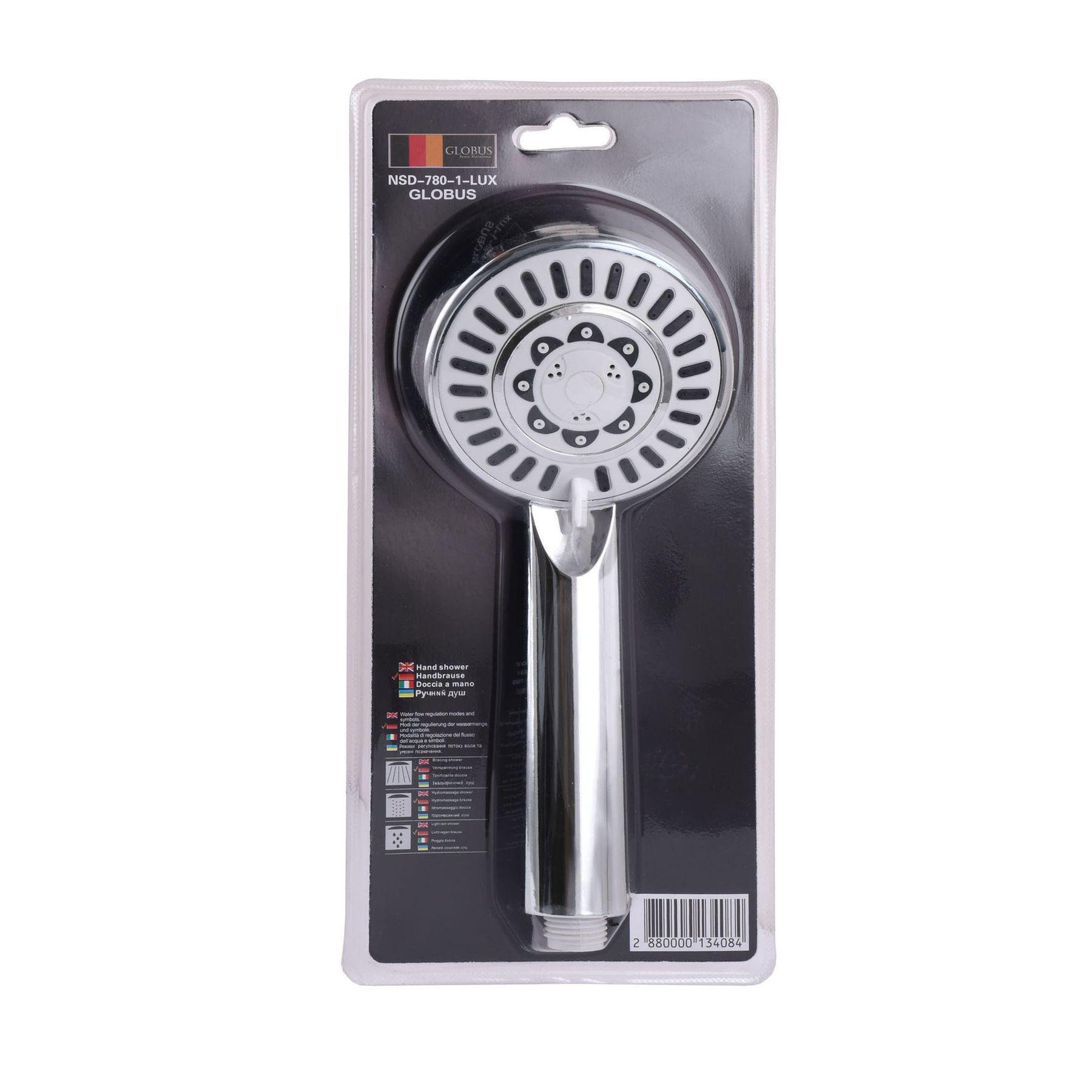 Душевая лейка Globus Lux NSD-780-1-LUX 000013408 многорежимная 104 мм Хром (110257)