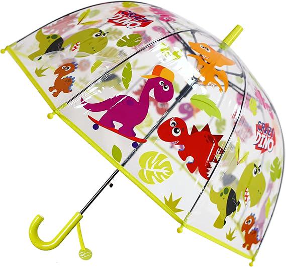 Зонтик детский Динозаврики купольный/ветрозащитный Прозрачный
