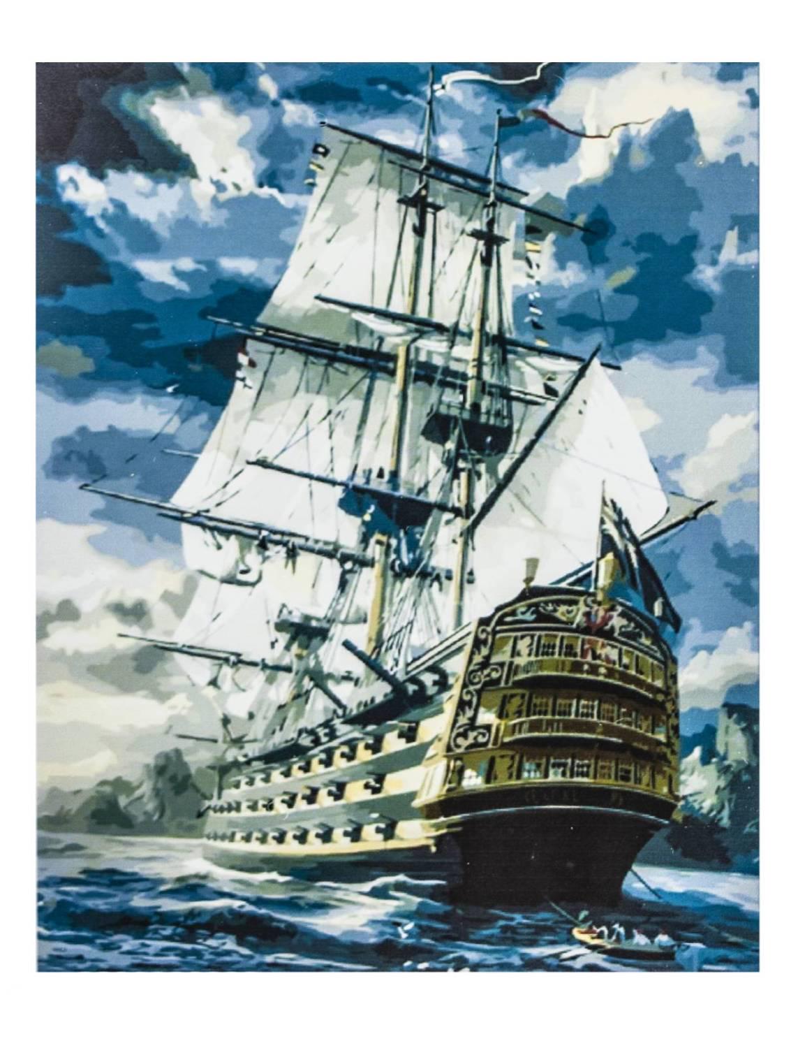 Картина по номерам Корабль с красками и кистями 40х50 см Multicolor (6152)