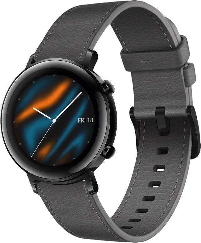 Ремешок кожаный Elfur для Huawei Watch GT 2 42 мм Grey (35746-33)