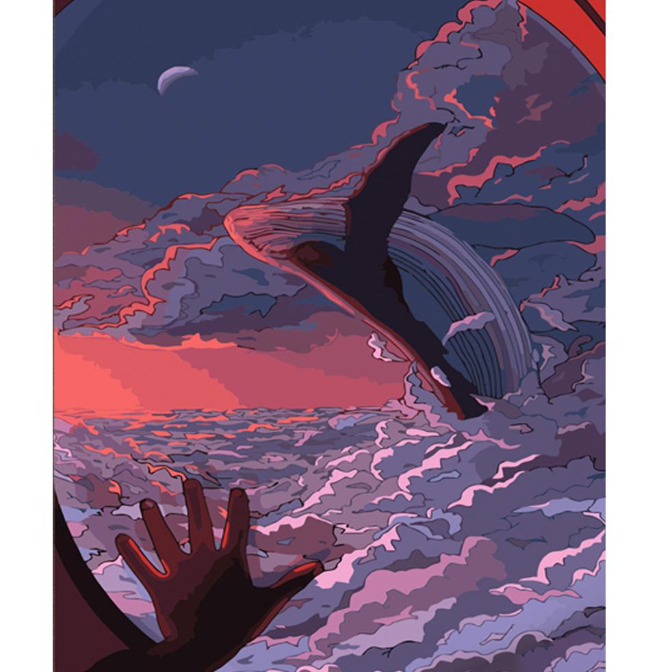 Картина за номерами Strateg Преміум Небесні касатки 40x50 см (GS574)