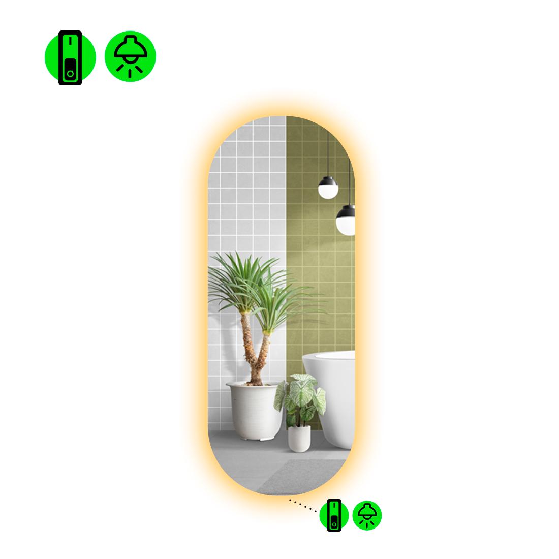 Зеркало с LED подсветкой Portale 2 с механическим включателем 200x80 см (Portale2-111)