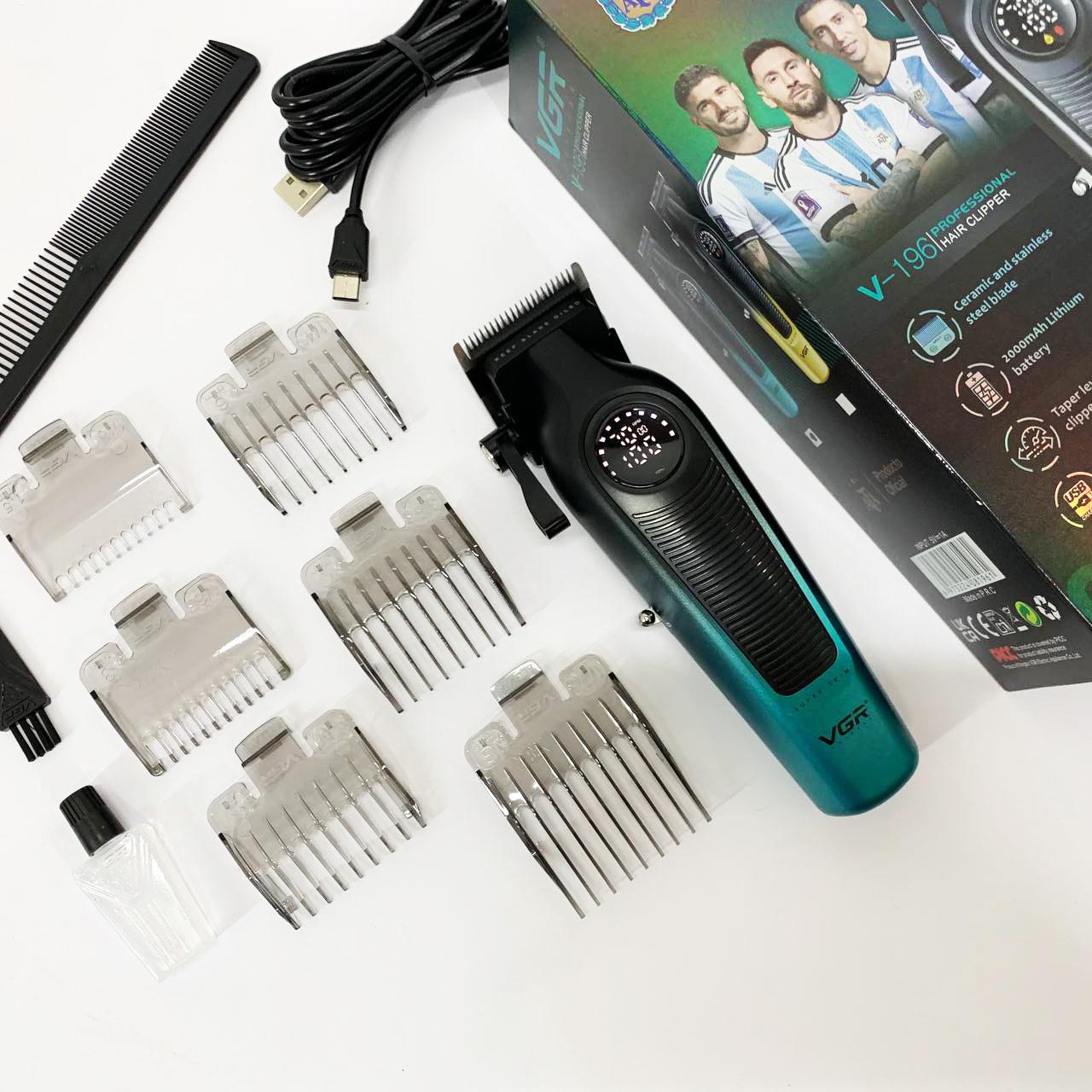 Машинка акумуляторна для стрижки VGR V-196 GREEN (13352190)