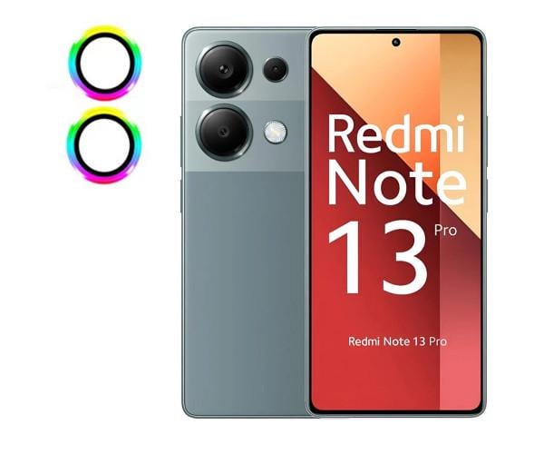 Защитное стекло с рамкой CD Pattern для Xiaomi Redmi Note 13 Pro 4G / Xiaomi Poco M6 Pro 4G на заднюю камеру Разноцветный