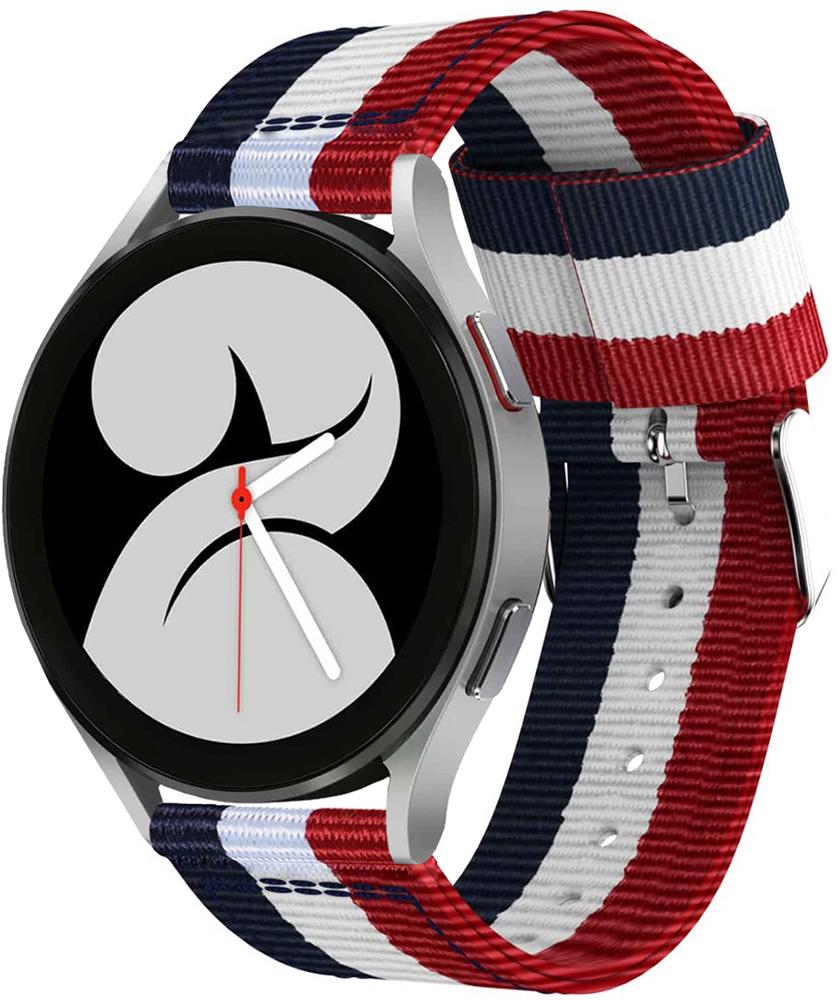 Браслет тканевый Canvas для Galaxy Watch 4 40 мм Red/White/Blue (22959)