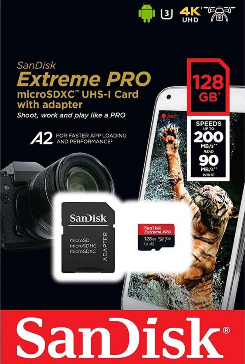 Карта памяти SanDisk microSDXC Extreme Pro 128 Гб с адаптером (SDSQXCD-128G-GN6MA) - фото 2