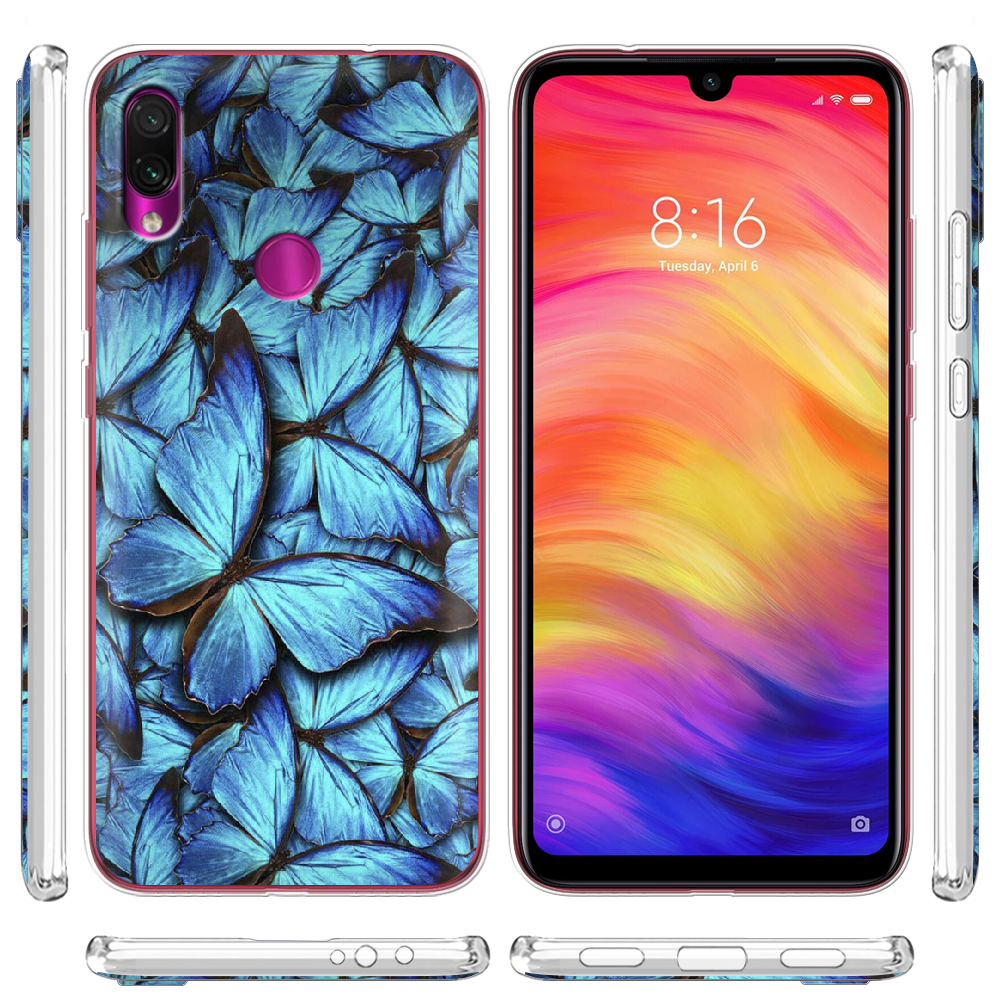 Чехол Boxface Xiaomi Redmi Note 7 лазурные бабочки Прозрачный силикон (36202-up1550-36202) - фото 3 Чехол Boxface Xiaomi Redmi Note 7 лазурные бабочки Прозрачный силикон (36202-up1550-36202) - фото 3