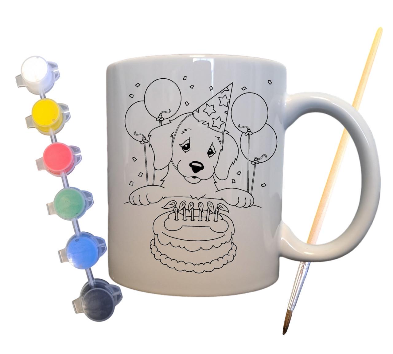 Набор для творчества кружка раскраска На День рождения 330 мл Белый (КР0063)