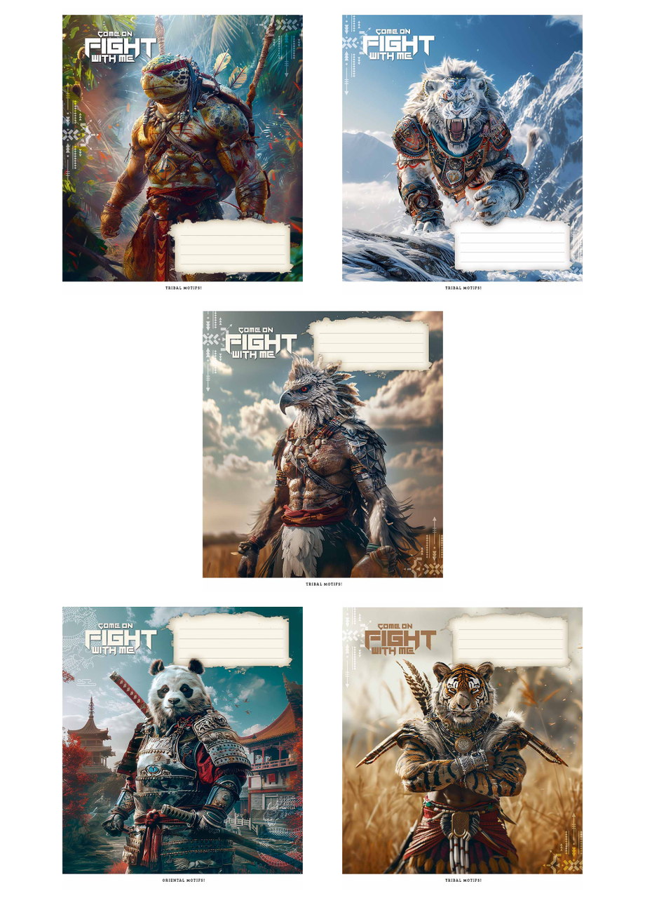 Тетради ученические Школьник Come on fight with me Star в клетку 36 л. 5 шт. (3445 4823088231861)