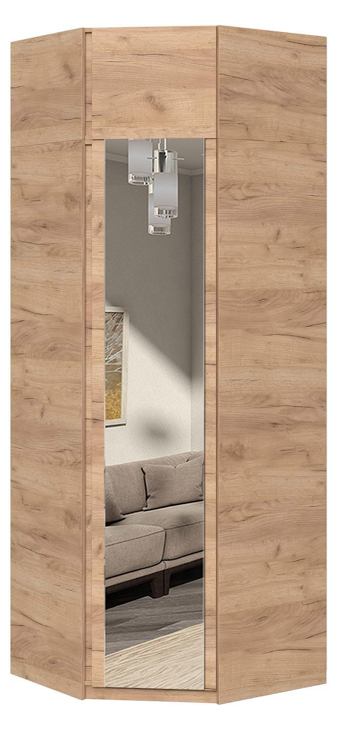 Шкаф угловой с зеркалом Мастер Форм Брайт 850х520х2400 мм Дуб крафт золотой (32280) - фото 1