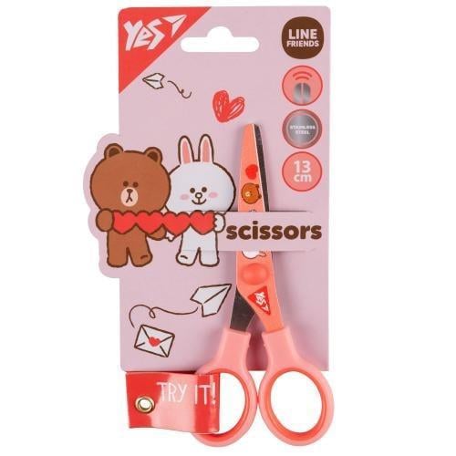 Ножницы YES Line Friends 13 см с принтом на лезвии Розовый (480441)