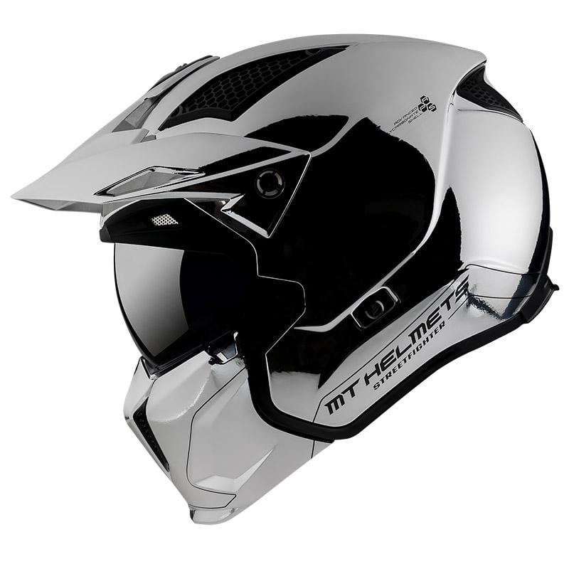 Мотошолом MT HELMETS Streetfighter SV S Chromed Silver (15574)