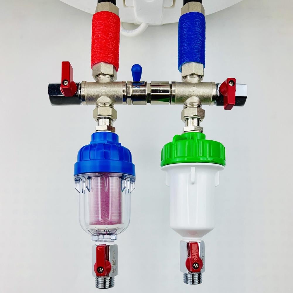 Комплект подключения водонагревателя Boiler Series 4 CROSS латунь никелированная 1/2" (30636242)