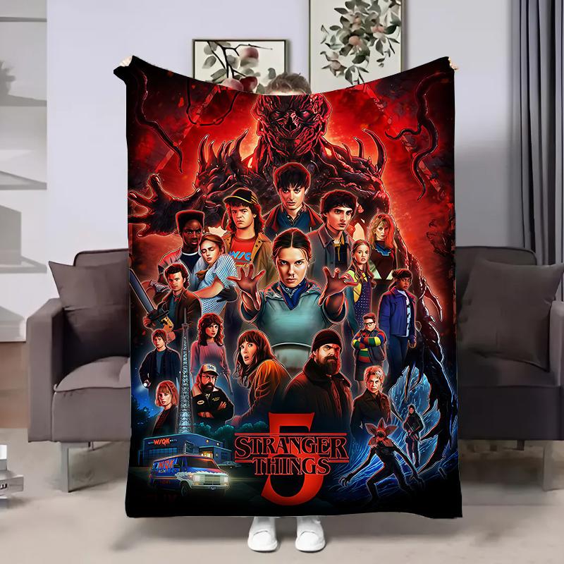 Плед плюшевый с 3D рисунком Stranger Things велюр 160х200 см (15084А)