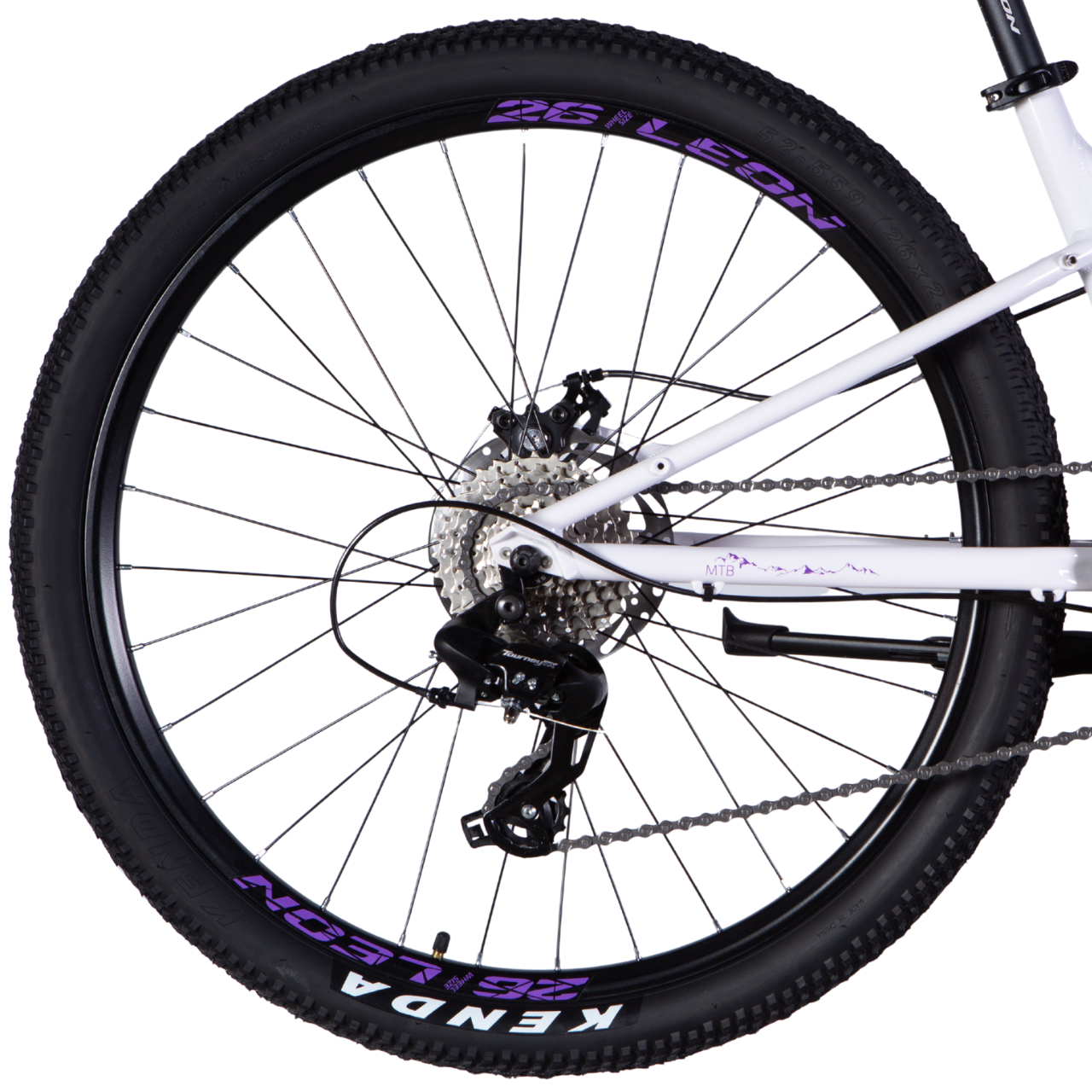 Велосипед подростковый Leon SUPER JUNIOR DD CS AL 26" 13" 2025 Белый/Сиреневый - фото 4 Велосипед подростковый Leon SUPER JUNIOR DD CS AL 26" 13" 2025 Белый/Сиреневый - фото 4
