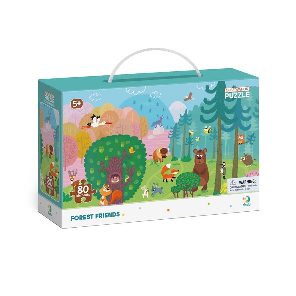 Пазл обсервационный DoDo Лесные друзья 80 элементов в коробке (111797)