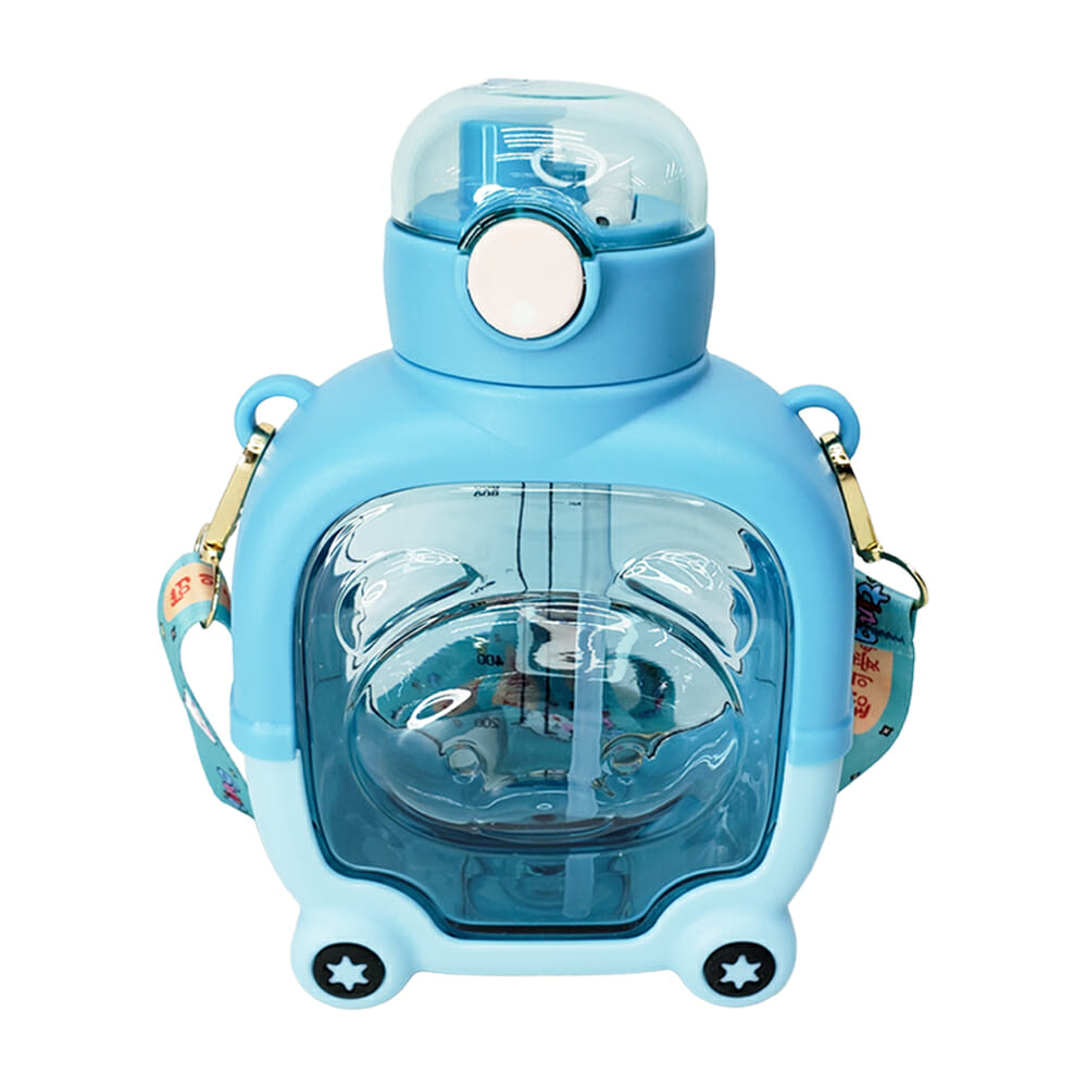 Бутылка детская для напитков с трубочкой и ремешком L00221-2 1000 мл Голубой Бутылка детская для напитков с трубочкой и ремешком L00221-2 1000 мл Голубой