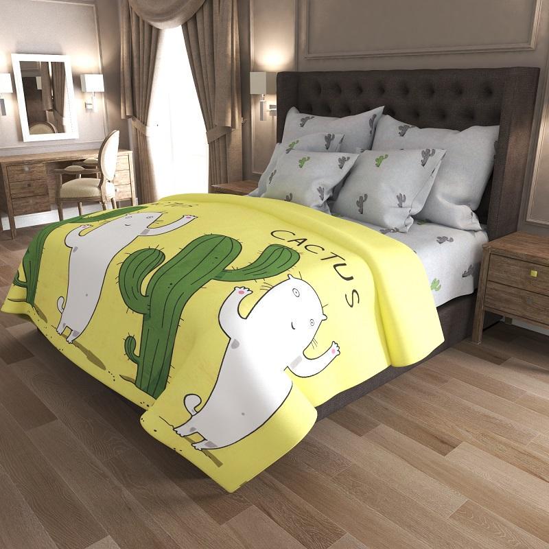 Комплект постельного белья Family подростковый Кактус и Кот бязь голд 9985033 Разноцветный (DR013107)