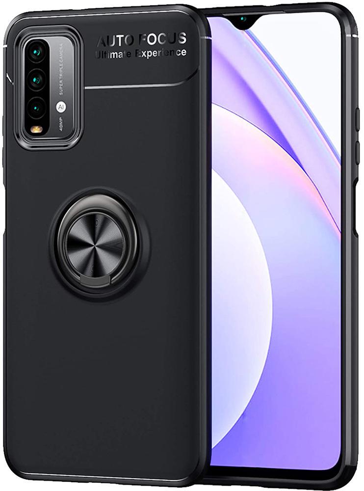 Чехол с кольцом Auto Focus для Xiaomi Redmi 9T Black (20982-2B)