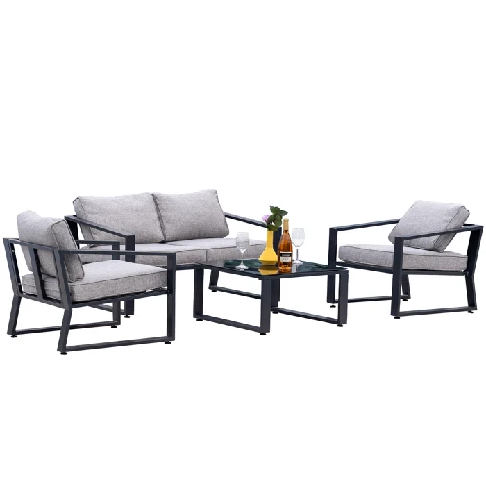 Комплект уличной мягкой мебели в стиле Loft с металлическим каркасом (KS-1380)