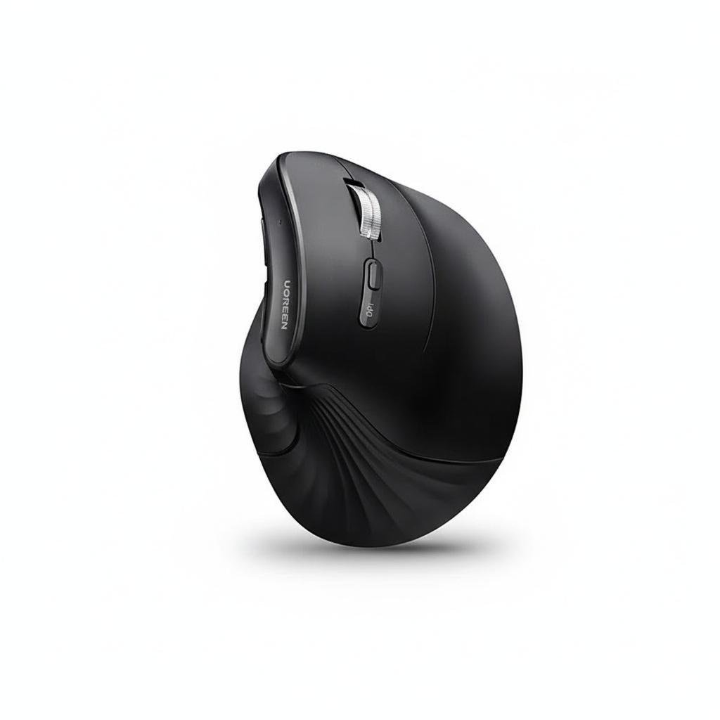 Компьютерная мышка беспроводная вертикальная UGREEN MU008S Bluetooth/2.4 ГГц/4000 DPI Черный (55559)