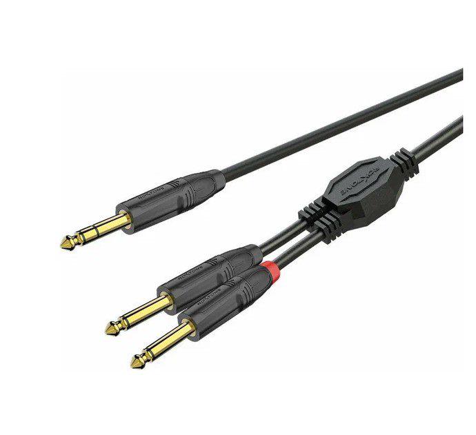 Аудиокабель готовый Roxtone GPT-C130-L3 Jack 6,3-stereo 2xJack 6,3 mono 3 м
