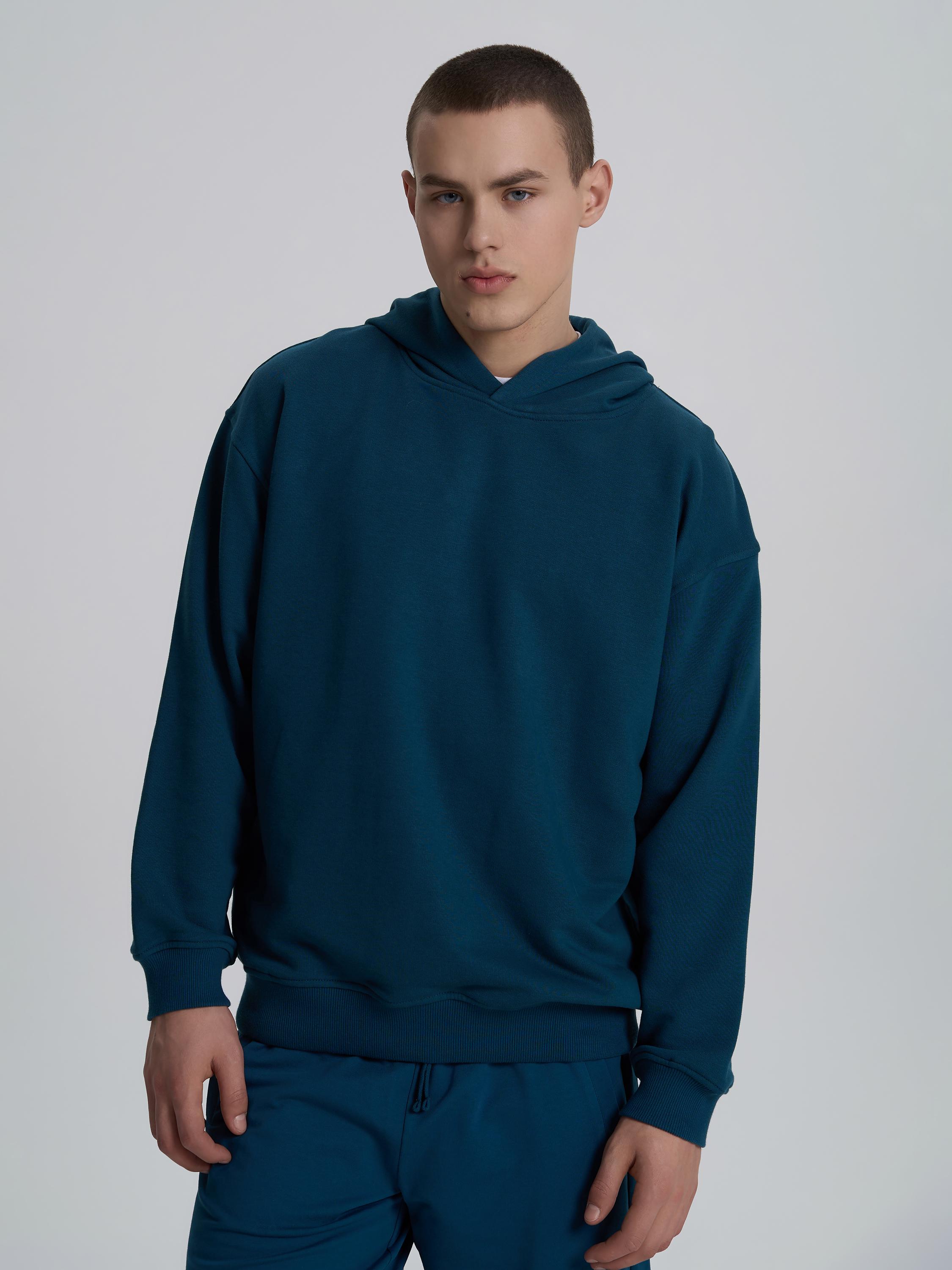 Худі чоловічий без кишені ROZA 240619 XS Синьо-зелений (4824005723681) - фото 9 Худі чоловічий без кишені ROZA 240619 XS Синьо-зелений (4824005723681) - фото 9