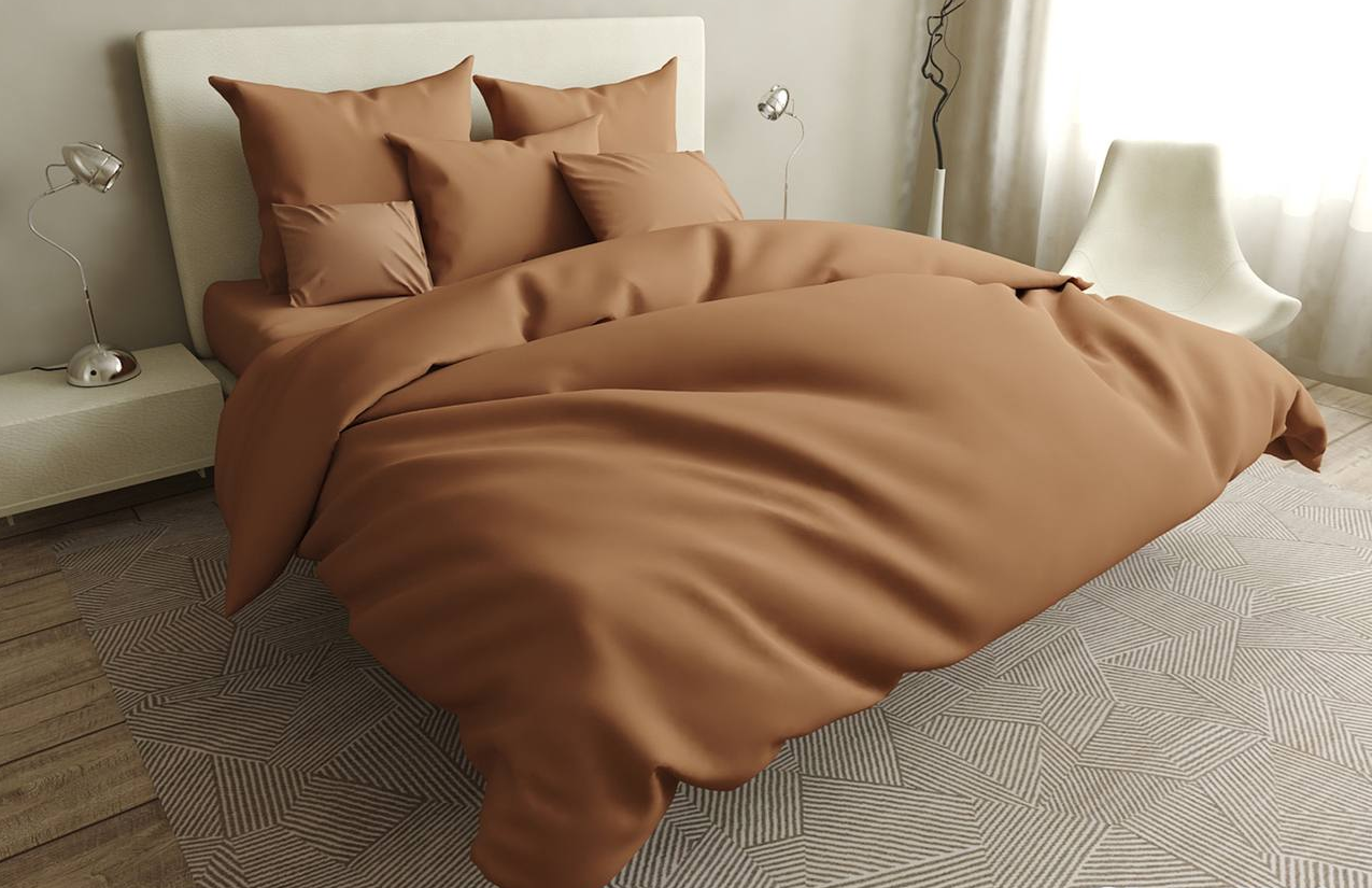 Комплект постельного белья One Color бязь двуспальный 200х220 см Коричневый (G-1041/WP/2.0)