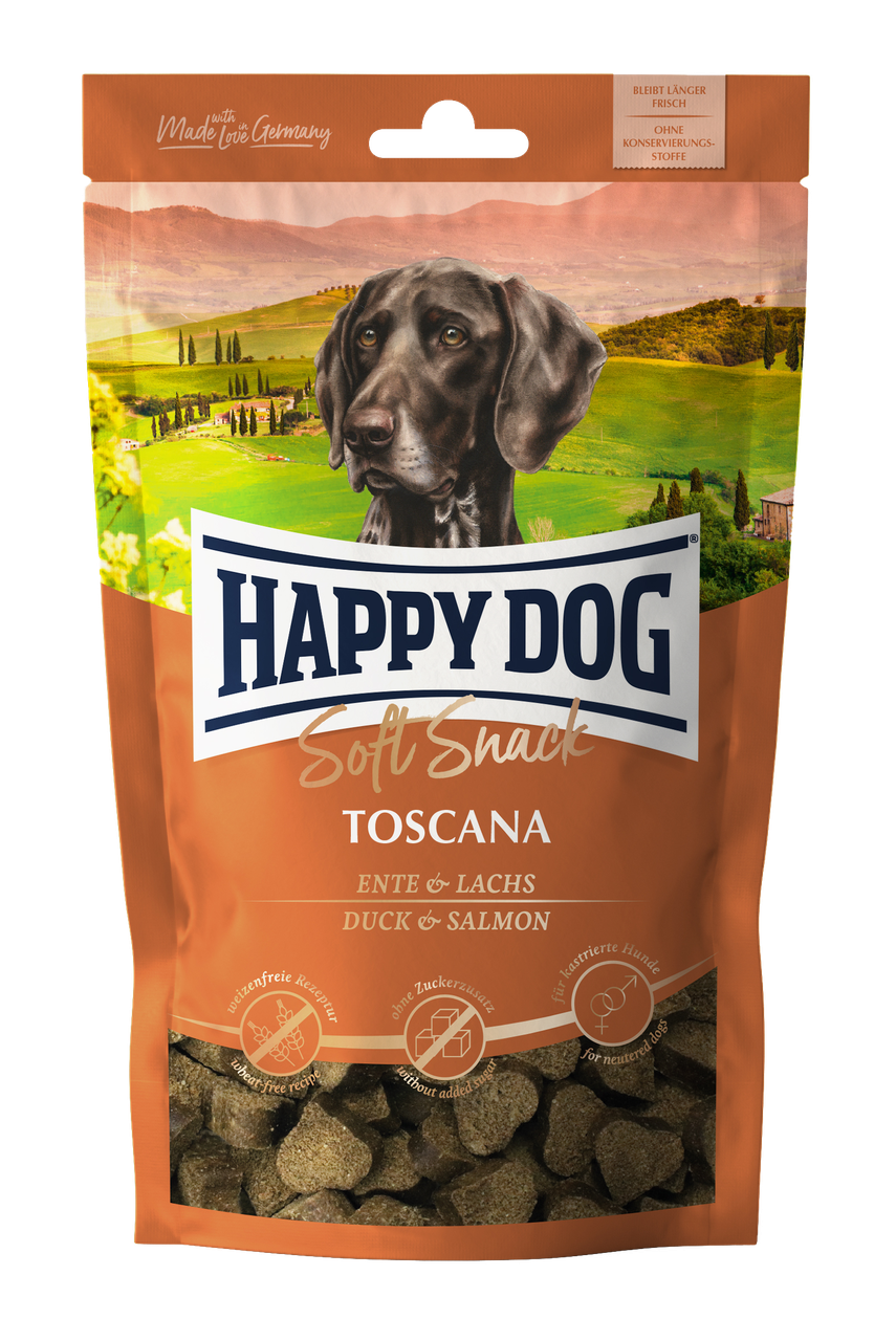 Мягкое лакомство Happy Dog Soft Snack Toscana со вкусом утки и лосося 100 г (60687)